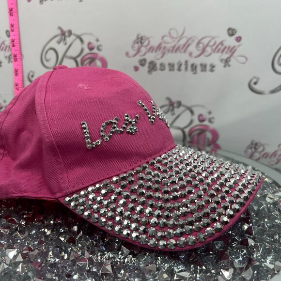 Las Vegas hot pink and silver sequence rhinestones gems sizable hat main image 5